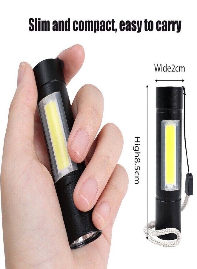 ECOSKY مصباح يدوي LED صغير الحجم قابل لإعادة الشحن عبر منفذ USB من إيكوسكاي، مزود بحافظة عملية، لون أسود. (أسود: قابل لإعادة الشحن) - Image 4